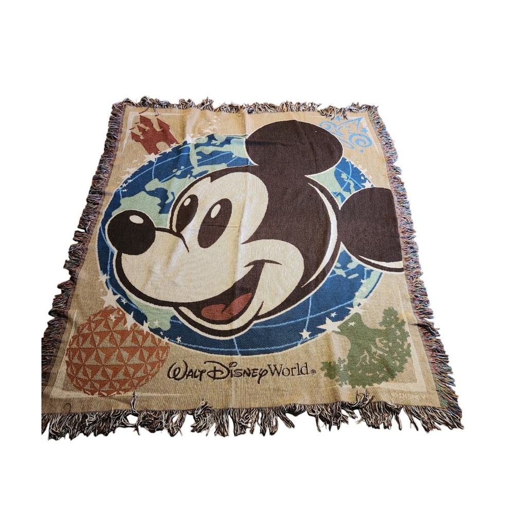 Walt Disney World‎ Mickey Mouse Afghan Blanket Throw 50x60 EUC